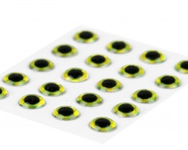 3D Epoxy Eyes, Holographic Yellow, 4 mm